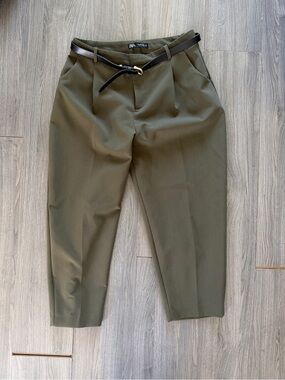Zara Olive Green Tailored pants
